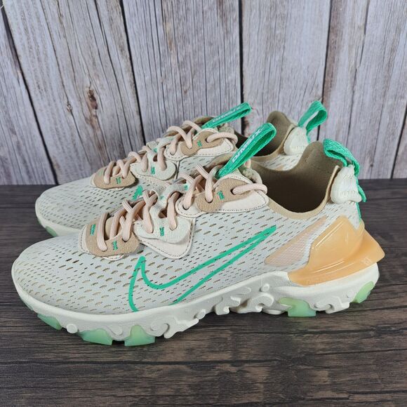 Nike Shoes - Nike NSW React Vision Lace Up Sneaker Women's Sz 7 Pearl White Green Glow Sesame